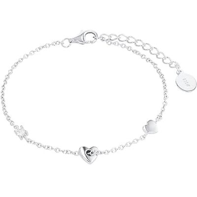 s.Oliver pulsera de plata de ley 925 joyería del brazo de las señoras, con zirconia cúbico synth., 16+3 cm, plata, corazón, Viene en caja de regalo de joyería s.Oliver pulsera de plata de ley 925 joyería del brazo de las señoras, con zirconia cúbico synth., 16+3 cm, plata, corazón, Viene en caja de regalo de joyería