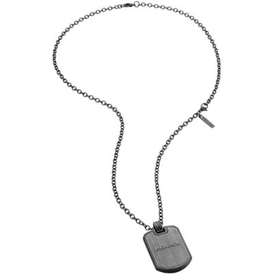 Police Gun Dog Collar con colgante de acero inoxidable gunmetal para hombres Police Gun Dog Collar con colgante de acero inoxidable gunmetal para hombres
