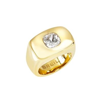 BREIL , Colección Stylize, anillo de mujer, anillo rectangular de acero pulido con circonita cúbica, disponible en talla 14-18-20, idea de regalo para mujer, 18, Funda, Circonia cúbica BREIL , Colección Stylize, anillo de mujer, anillo rectangular de acero pulido con circonita cúbica, disponible en talla 14-18-20, idea de regalo para mujer, 18, Funda, Circonia cúbica