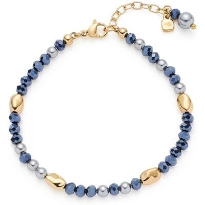 JEWELS BY LEONARDO Pulsera Aline • Pulsera de acero inoxidable dorado • Mezcla de perlas ensartadas, piedras de cristal y pepitas de oro • 18,5-21 cm de longitud • Regalo de joyería para mujer JEWELS BY LEONARDO Pulsera Aline • Pulsera de acero inoxidable dorado • Mezcla de perlas ensartadas, piedras de cristal y pepitas de oro • 18,5-21 cm de longitud • Regalo de joyería para mujer