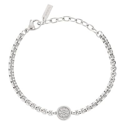 BREIL , Colección Ketch, Pulsera para Hombre de Acero Pulido, con Elemento Central Redondo de Acero con Símbolo de Ancla, Práctico Cierre de Mosquetón, Talla Única, Plata BREIL , Colección Ketch, Pulsera para Hombre de Acero Pulido, con Elemento Central Redondo de Acero con Símbolo de Ancla, Práctico Cierre de Mosquetón, Talla Única, Plata