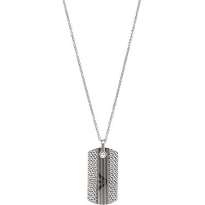 Giorgio Armani Collar de acero inoxidable plateado para hombre, , talla única, Acero inoxidable, No es una piedra preciosa, Plateado (Cool Silver) Giorgio Armani Collar de acero inoxidable plateado para hombre, , talla única, Acero inoxidable, No es una piedra preciosa, Plateado (Cool Silver)