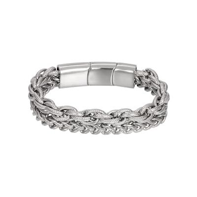 iXXXi Men Pulsera de acero inoxidable para hombre Hawaii Plata 18cm, Small, Acero inoxidable, No es una piedra preciosa iXXXi Men Pulsera de acero inoxidable para hombre Hawaii Plata 18cm, Small, Acero inoxidable, No es una piedra preciosa