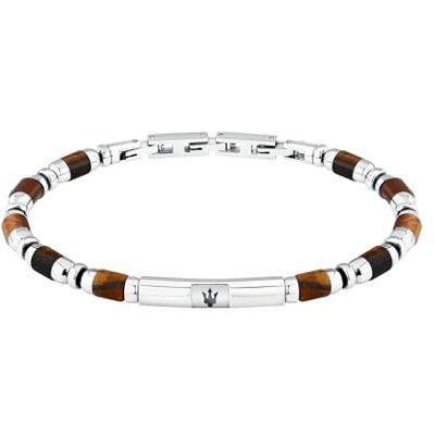 Maserati Pulsera para Hombre de Acero, Piedras, Largo 22 cm, Colección ICONIC Maserati Pulsera para Hombre de Acero, Piedras, Largo 22 cm, Colección ICONIC