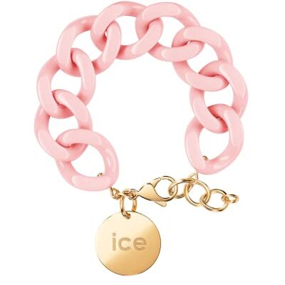 ICE-WATCH ICE Jewellery, Chain bracelet, Pink lady, Pulsera de malla rosa XL para mujer con medalla de oro () ICE-WATCH ICE Jewellery, Chain bracelet, Pink lady, Pulsera de malla rosa XL para mujer con medalla de oro ()