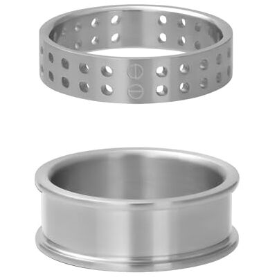 iXXXi Men Anillo compuesto círculos perforados, 20mm, Acero inoxidable, Sin piedras preciosas iXXXi Men Anillo compuesto círculos perforados, 20mm, Acero inoxidable, Sin piedras preciosas
