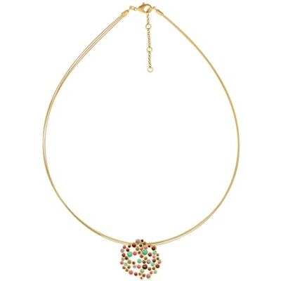 COLLAR DORADO CANDY COLOURS Diseñado por Joidart Colección Candy Colours Metal con baño de oro de 24 K Collar con cable de acero de color dorado COLLAR DORADO CANDY COLOURS Diseñado por Joidart Colección Candy Colours Metal con baño de oro de 24 K Collar con cable de acero de color dorado