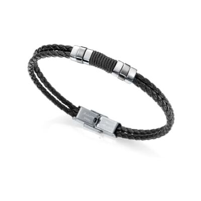 Viceroy Pulsera Hombre de Acero Inoxidable y Piel Trenzada 21 cm 6456P0 Acero inoxidable y piel genuina · apertura directa sin cierre · largo 21,5 cm Viceroy Pulsera Hombre de Acero Inoxidable y Piel Trenzada 21 cm 6456P0 Acero inoxidable y piel genuina · apertura directa sin cierre · largo 21,5 cm