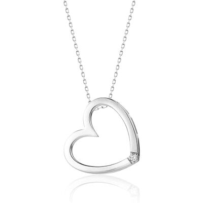 MIORE Collares Mujer de Oro con Colgante de Corazón y Diamante Brillante, Cadena de Oro Macizo 9K 375 en Oro Blanco o Oro Amarillo o Oro Rosa de 45 cm, Joyería con Joyero MIORE Collares Mujer de Oro con Colgante de Corazón y Diamante Brillante, Cadena de Oro Macizo 9K 375 en Oro Blanco o Oro Amarillo o Oro Rosa de 45 cm, Joyería con Joyero
