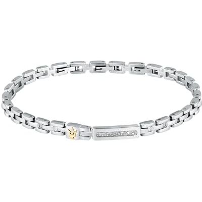 Maserati Pulsera de acero para hombre, longitud 21,5 cm, colección ICONIC JM324AVD54 Maserati Pulsera de acero para hombre, longitud 21,5 cm, colección ICONIC JM324AVD54