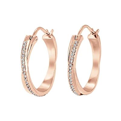 Elli Mujer chapado en oro redondo blanco cristal Elli Mujer chapado en oro redondo blanco cristal