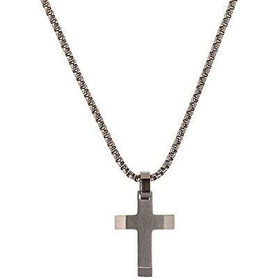 s.Oliver collar con colgante de acero inoxidable niños niños collar, 40+3 cm, plata, cruz, Viene en caja de regalo de joyería s.Oliver collar con colgante de acero inoxidable niños niños collar, 40+3 cm, plata, cruz, Viene en caja de regalo de joyería