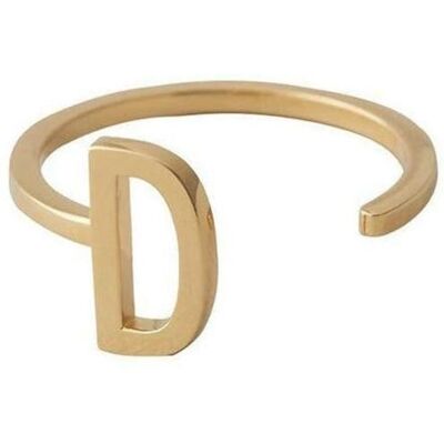Design Letters Anillo de letras de diseño A-Z (dorado) D, Talla única Design Letters Anillo de letras de diseño A-Z (dorado) D, Talla única