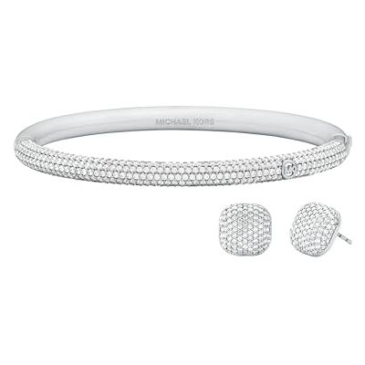 Michael Kors Premium Mujer Pulsera de latón en tono plateado, Michael Kors Premium Mujer Pulsera de latón en tono plateado,