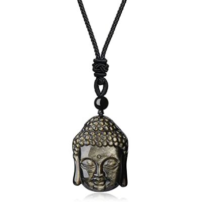 COAI ® Collar Ajustable de Colgante Piedra Mala Ojo de Tigre Cabeza de Buda COAI ® Collar Ajustable de Colgante Piedra Mala Ojo de Tigre Cabeza de Buda