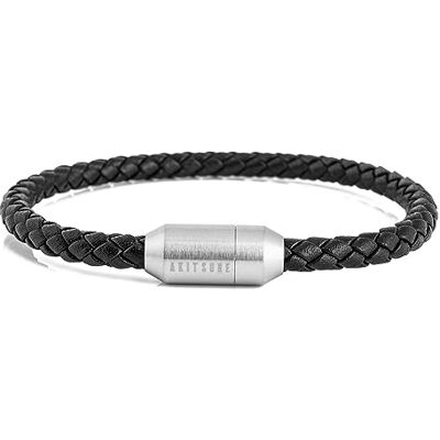 Akitsune Silva Pulsera de Cuero Genuino 5 mm Cierre Magnético Pulseras Mujeres Hombres Pulsera de Acero Inoxidable Simple Plata Negro Mate Oro Akitsune Silva Pulsera de Cuero Genuino 5 mm Cierre Magnético Pulseras Mujeres Hombres Pulsera de Acero Inoxidable Simple Plata Negro Mate Oro