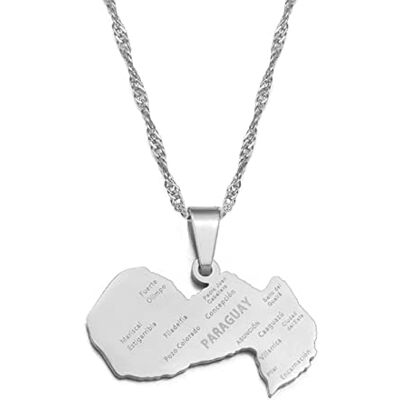ART Collar De Cadena Con Mapa De Paraguay,Amuleto De Joyería Geométrica Con Colgante De Mapa Paraguayo Atractivo Para Hombres Y Mujeres,Joyas Con Adornos Patrióticos ART Collar De Cadena Con Mapa De Paraguay,Amuleto De Joyería Geométrica Con Colgante De Mapa Paraguayo Atractivo Para Hombres Y Mujeres,Joyas Con Adornos Patrióticos