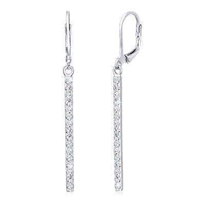 Elli Pendientes en forma geométrica con cristales en plata de ley 925 Elli Pendientes en forma geométrica con cristales en plata de ley 925