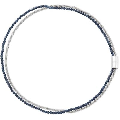 BREIL , Colección Magnetica System, collar de mujer Overseas de acero pulido efecto espejo y ágata azul ultramar, práctico cierre con imán, medida 45 cm, idea regalo mujer, Taglia unica, Acero, Piedras BREIL , Colección Magnetica System, collar de mujer Overseas de acero pulido efecto espejo y ágata azul ultramar, práctico cierre con imán, medida 45 cm, idea regalo mujer, Taglia unica, Acero, Piedras