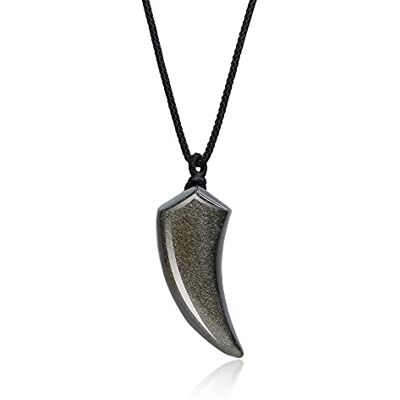 COAI Collar con Colgante Amuleto de Protección Diente de Lobo de Piedra Semipreciosa Natural COAI Collar con Colgante Amuleto de Protección Diente de Lobo de Piedra Semipreciosa Natural