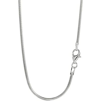 NKlaus collar de 55cm cadena de serpiente redonda de plata 925 collar de 1,7mm de ancho cadena de plata NKlaus collar de 55cm cadena de serpiente redonda de plata 925 collar de 1,7mm de ancho cadena de plata
