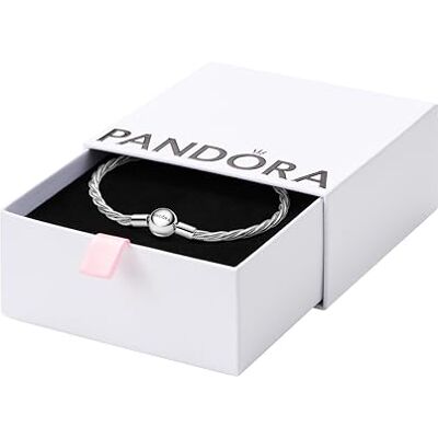 PANDORA Pulsera de plata para mujer, cadena serpiente trenzada, 593757C00, 21, Plata de ley, Sin piedra preciosa PANDORA Pulsera de plata para mujer, cadena serpiente trenzada, 593757C00, 21, Plata de ley, Sin piedra preciosa