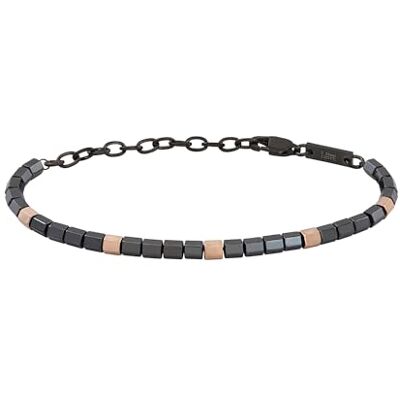 BREIL B Rocks pink and black men's bracelet 316L steel with hematite stone BREIL B Rocks pink and black men's bracelet 316L steel with hematite stone