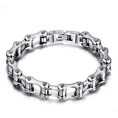 ZENSE Pulsera de acero inoxidable con cadena de motorista para hombre ZENSE Pulsera de acero inoxidable con cadena de motorista para hombre