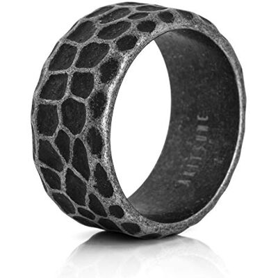 Akitsune Terra Anillo Granito de Roca Martillado Anillo Hombre Acero Inoxidable Designer Antiguo-Plata US 10 Akitsune Terra Anillo Granito de Roca Martillado Anillo Hombre Acero Inoxidable Designer Antiguo-Plata US 10
