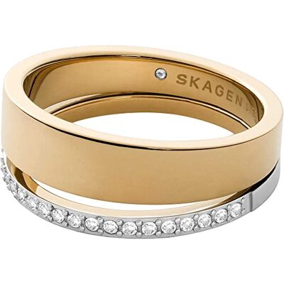 Skagen Anillo Para Mujer Kariana, Longitud: 2 Cm, Acero Inoxidable Dorado, SKJ1451998, 5.5, Tono Oro y Plata Skagen Anillo Para Mujer Kariana, Longitud: 2 Cm, Acero Inoxidable Dorado, SKJ1451998, 5.5, Tono Oro y Plata