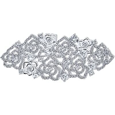 Bling Jewelry Clásico Elegante Estilo Vintage Grande Micro Pave CZ Doble Abanico Pavo Real Pluma Hoja Floral Rosas Bufanda Broche Alfiler Broche Simulado Verde Esmeralda Lágrima Rodio Plata Chapado En Latón Bling Jewelry Clásico Elegante Estilo Vintage Grande Micro Pave CZ Doble Abanico Pavo Real Pluma Hoja Floral Rosas Bufanda Broche Alfiler Broche Simulado Verde Esmeralda Lágrima Rodio Plata Chapado En Latón