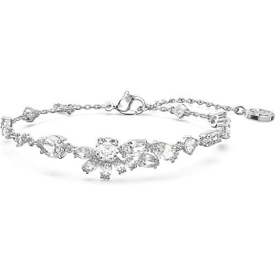 Swarovski Pulsera Gema, Tallas mixtas, Flor, Blanca, Baño de rodio Swarovski Pulsera Gema, Tallas mixtas, Flor, Blanca, Baño de rodio