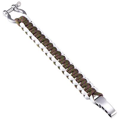 DonDon Paracord Pulsera de Supervivencia para Hombres Acero Inoxidable Fabricada Brazalete Trenzado para Actividades Outdoor DonDon Paracord Pulsera de Supervivencia para Hombres Acero Inoxidable Fabricada Brazalete Trenzado para Actividades Outdoor