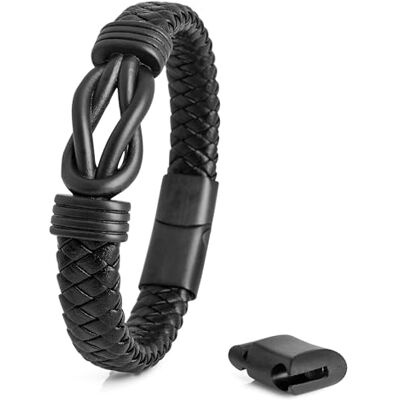 Akitsune Serpiente Pulsera de Cuero Genuino Cierre Magnético Pulseras Mujeres Hombres Pulsera de Acero Inoxidable Negro Mate Akitsune Serpiente Pulsera de Cuero Genuino Cierre Magnético Pulseras Mujeres Hombres Pulsera de Acero Inoxidable Negro Mate