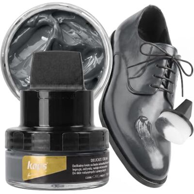 Kaps Crema para Zapatos con Aplicador de Esponja, Cuidado Intensivo y Nutritivo del Cuero, Delicate, 70 Colores Kaps Crema para Zapatos con Aplicador de Esponja, Cuidado Intensivo y Nutritivo del Cuero, Delicate, 70 Colores