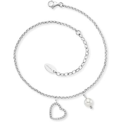 Engelsrufer Tobillera para mujer de plata de ley con colgante de corazón y perla, cierre de mosquetón, ajustable en dos longitudes, sin níquel, tamaño: 22 + 5 cm, 22+5cm, Plata de ley, No es una Engelsrufer Tobillera para mujer de plata de ley con colgante de corazón y perla, cierre de mosquetón, ajustable en dos longitudes, sin níquel, tamaño: 22 + 5 cm, 22+5cm, Plata de ley, No es una