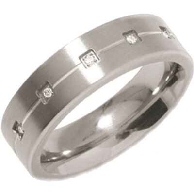 Boccia Anillo de titanio para mujer, 5 brillantes, 0,025 0101-2048, Diamante Boccia Anillo de titanio para mujer, 5 brillantes, 0,025 0101-2048, Diamante
