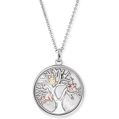Engelsrufer Collar con colgante de árbol de la vida para mujer, plata de ley con circonitas en color tricolor, longitud: 42 + 4 + 4 cm, 42cm, Plata esterlina, Circonia cúbica Engelsrufer Collar con colgante de árbol de la vida para mujer, plata de ley con circonitas en color tricolor, longitud: 42 + 4 + 4 cm, 42cm, Plata esterlina, Circonia cúbica