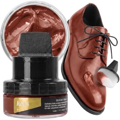 Kaps Crema para Zapatos con Aplicador de Esponja, Cuidado Intensivo y Nutritivo del Cuero, Delicate, 70 Colores Kaps Crema para Zapatos con Aplicador de Esponja, Cuidado Intensivo y Nutritivo del Cuero, Delicate, 70 Colores