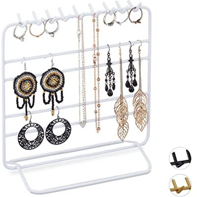 Relaxdays Expositor de Pendientes Metal, Collares, Pulseras, Organizador de Bisutería, 21 x 20 x 10 cm, Color a Elección Relaxdays Expositor de Pendientes Metal, Collares, Pulseras, Organizador de Bisutería, 21 x 20 x 10 cm, Color a Elección
