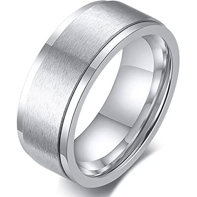 ZENSE Anillo giratorio para hombre en plata mate ZR0158 ZENSE Anillo giratorio para hombre en plata mate ZR0158