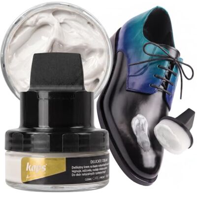 Kaps Crema para Zapatos con Aplicador de Esponja, Cuidado Intensivo y Nutritivo del Cuero, Delicate, 70 Colores Kaps Crema para Zapatos con Aplicador de Esponja, Cuidado Intensivo y Nutritivo del Cuero, Delicate, 70 Colores