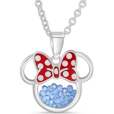 Disney Birthstone Women and Girls Jewelry Minnie Mouse Silver Plated Shaker Pendant Necklace, 18+2" Extender Mickey's 90th Birthday Anniversary Disney Birthstone Women and Girls Jewelry Minnie Mouse Silver Plated Shaker Pendant Necklace, 18+2" Extender Mickey's 90th Birthday Anniversary
