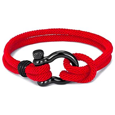 ZENSE Pulsera Hombre Manila Nautica Roja en cuerda trenzada ZENSE Pulsera Hombre Manila Nautica Roja en cuerda trenzada