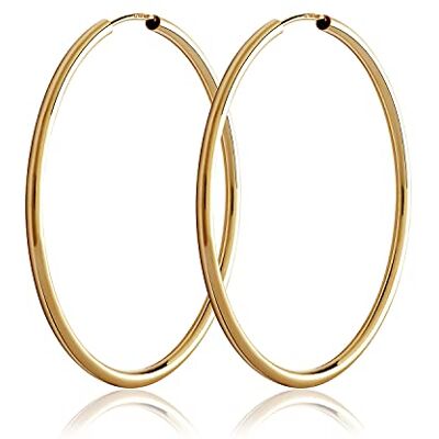 NKlaus par 40mm pendientes de aro 333 oro amarillo 8 quilates pendientes de oro 2,0mm de espesor NKlaus par 40mm pendientes de aro 333 oro amarillo 8 quilates pendientes de oro 2,0mm de espesor