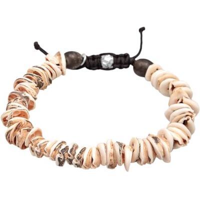 Kuzzoi Pulsera de Buda para hombre, piedra natural, conchas, cauri Pulsera surfista para hombre, longitud 19 – 21 cm Kuzzoi Pulsera de Buda para hombre, piedra natural, conchas, cauri Pulsera surfista para hombre, longitud 19 – 21 cm