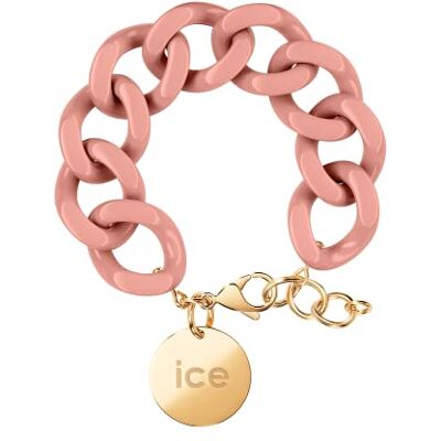 ICE-WATCH ICE Jewellery, Chain bracelet, Clay, Pulsera de malla rosa XL para mujer con medalla de oro () ICE-WATCH ICE Jewellery, Chain bracelet, Clay, Pulsera de malla rosa XL para mujer con medalla de oro ()