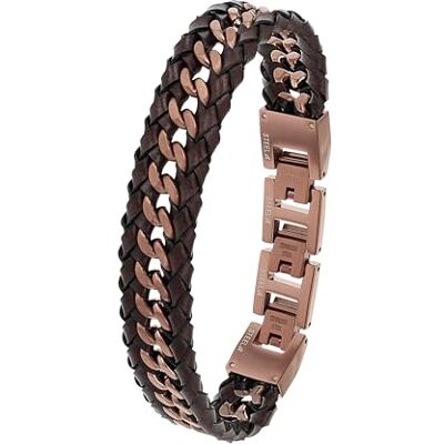 Joop! brazalete de acero inoxidable para hombre, 18,5+1,5+1,5 cm, marrón, se entrega en joyero de regalo, Joop! brazalete de acero inoxidable para hombre, 18,5+1,5+1,5 cm, marrón, se entrega en joyero de regalo,