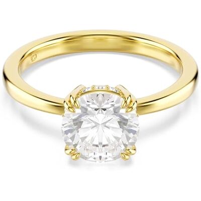 Swarovski Anillo de Cóctel Stilla, Zirconia y Cristales en Engaste de Garra Doble y Pavé, Talla Redonda y Talla Princesa, Colección Stilla, Baño en Tono Oro, Blanco Swarovski Anillo de Cóctel Stilla, Zirconia y Cristales en Engaste de Garra Doble y Pavé, Talla Redonda y Talla Princesa, Colección Stilla, Baño en Tono Oro, Blanco