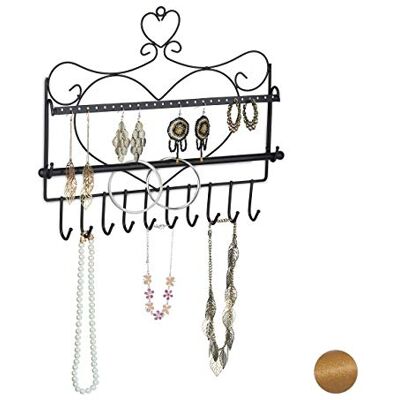 Relaxdays Expositor joyas, De Pared, Organizador Collares, Pendientes, Pulseras, Diseño Corazón, 30x36,5x3,5 cm, Negro Relaxdays Expositor joyas, De Pared, Organizador Collares, Pendientes, Pulseras, Diseño Corazón, 30x36,5x3,5 cm, Negro